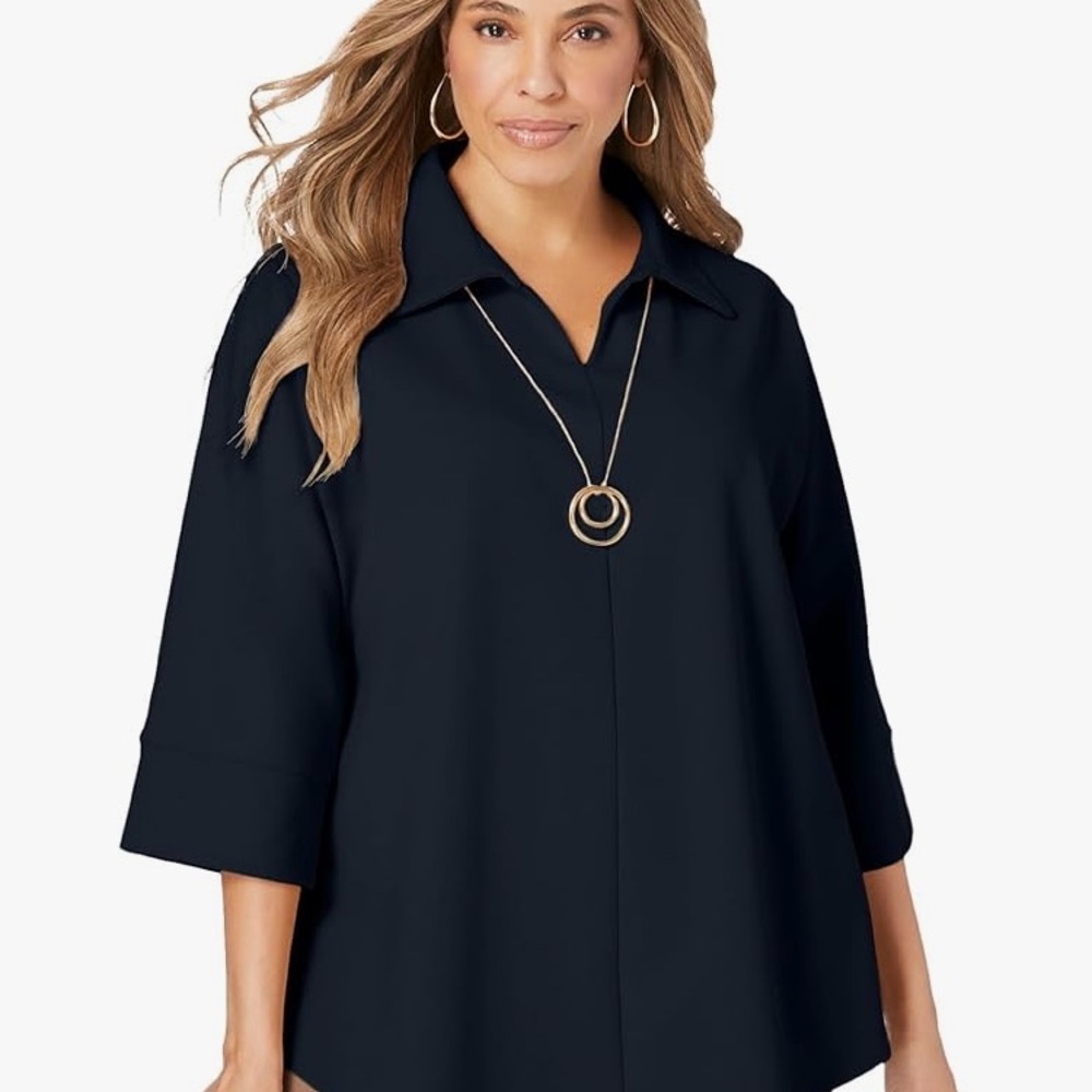 NWOT Jessica London Women's Plus Size Knit Crepe Trapeze Tunic